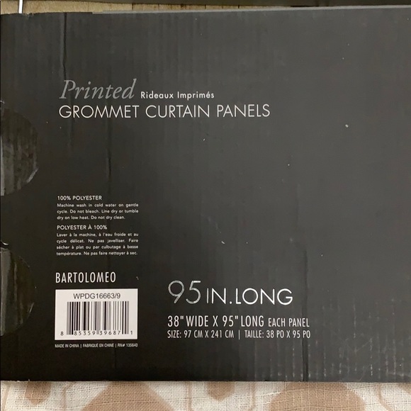 Grommet Curtain Panels 95 inches Long - Picture 2 of 3